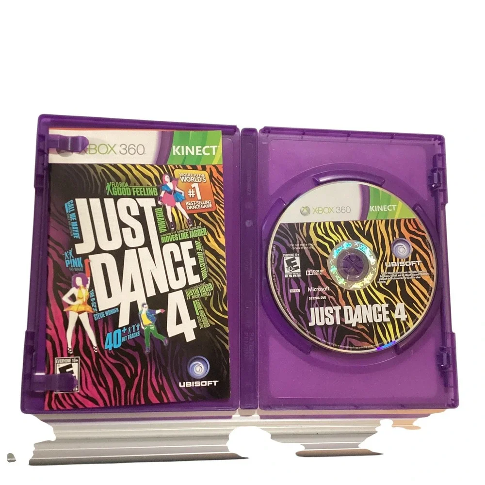 Xbox 360 Kinect Game Bundle Just Dance 4 and Dance Central 2-Disc Lot